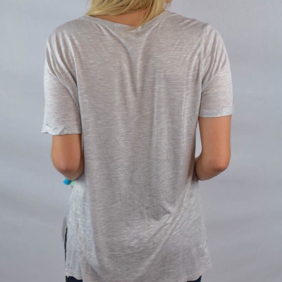 Heather Gray Lace-Up Tee - Picture 2 of 2